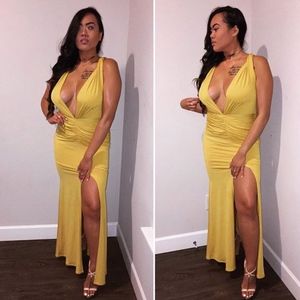 Yellow long dress